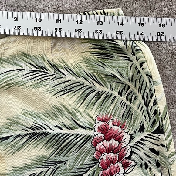 100% Silk Hawaiian Tropical Palm Tree Print Pants Womens size 8 Vacation Cruise - Picture 8 of 10